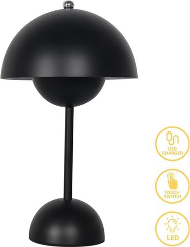 Pakoworld Creative Επιτραπέζιο Διακοσμητικό Φωτιστικό LED Μπαταρίας σε Μαύρο Χρώμα 42718997