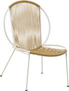 Pakoworld Dapper Καρέκλα Εξωτερικού Χώρου Rattan Λευκό-Φυσικό 65x70x93.5cm 152-000043