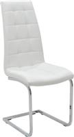 Pakoworld Darrell Καρέκλες Τραπεζαρίας με Επένδυση Δερματίνης Λευκό-Χρώμιο Σετ 2τμχ 42x49x106cm 127-000107