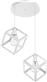 Pakoworld Deepora Μοντέρνο Κρεμαστό Φωτιστικό Δίφωτο με Ντουί E27 σε Λευκό Χρώμα 193-000051