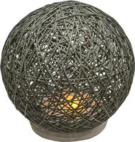 Pakoworld Επιτραπέζιο φωτιστικό Ball ανθρακί led μπαταρία Φ18,5x18εκ