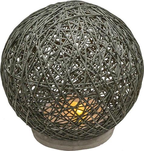 Pakoworld Επιτραπέζιο φωτιστικό Ball ανθρακί led μπαταρία Φ18,5x18εκ