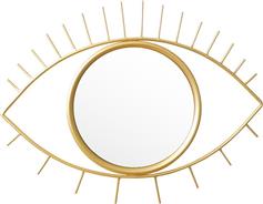 Pakoworld Eye Καθρέπτης Τοίχου με Χρυσό Μεταλλικό Πλαίσιο 26x46cm 233-000007