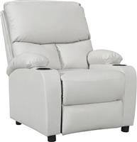 Pakoworld Gartia Πολυθρόνα Relax με Υποπόδιο από Δερματίνη Λευκό 79x94x102cm 269-000003