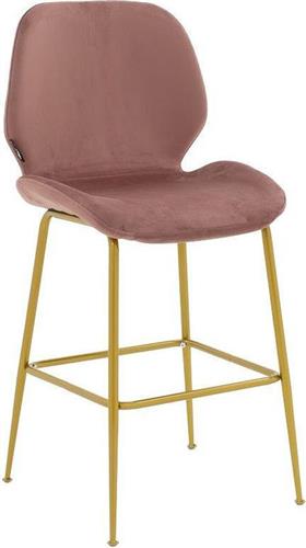 Pakoworld Impel Σκαμπό Μπαρ Μεταλλικό Ροζ 46x51x99cm 029-000190