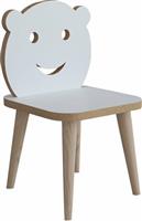 Pakoworld Jerry Παιδική καρέκλα Λευκή-Φυσικό 30x30x47cm