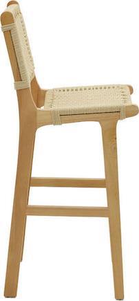 Pakoworld Julien Σκαμπό Μπαρ με Πλάτη Ξύλινο Φυσικό 45x46x95cm 263-000008