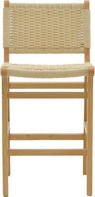 Pakoworld Julien Σκαμπό Μπαρ με Πλάτη Ξύλινο Φυσικό 45x46x95cm 263-000008