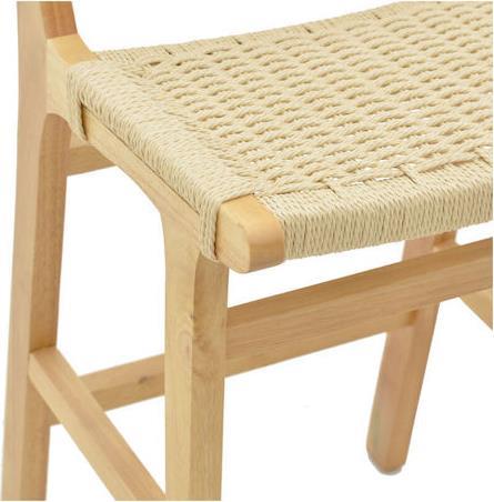 Pakoworld Julien Σκαμπό Μπαρ με Πλάτη Ξύλινο Φυσικό 45x46x95cm 263-000008