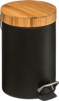 Pakoworld Κάδος απορριμμάτων 3L Dustbin μέταλλο-pp μαύρο-oak