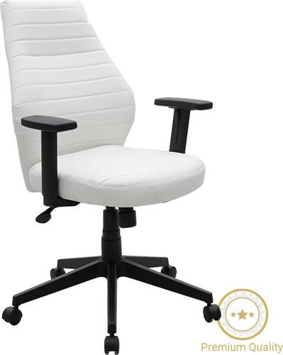 Pakoworld Καρέκλα Διευθυντική με Ανάκλιση και Ρυθμιζόμενα Μπράτσα Benno Λευκή 076-000012