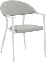 Pakoworld Καρέκλα Εξωτερικού Χώρου Αλουμινίου Pino Λευκό/Γκρι 56x62x77cm 216-000002