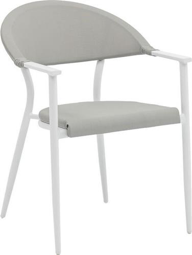 Pakoworld Καρέκλα Εξωτερικού Χώρου Αλουμινίου Pino Λευκό/Γκρι 56x62x77cm 216-000002