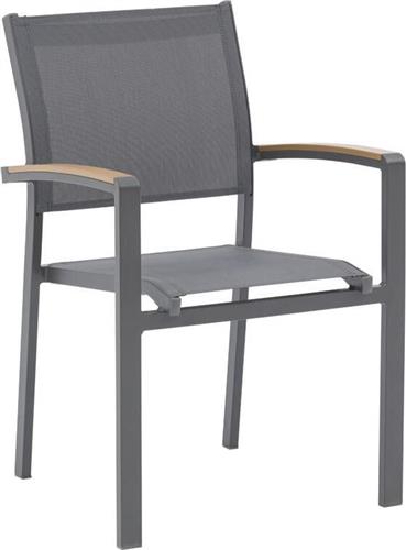 Pakoworld Καρέκλα Εξωτερικού Χώρου Αλουμινίου Pori Ανθρακί/Γκρι 57x60x85cm 216-000003