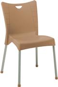 Pakoworld Καρέκλα Εξωτερικού Χώρου Πλαστική Crafted Καφέ 50x55x83cm 253-000037