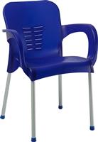 Pakoworld Καρέκλα Εξωτερικού Χώρου Πλαστική Feast Μπλε 59x58x81cm 253-000023