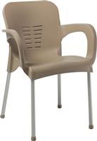Pakoworld Καρέκλα Εξωτερικού Χώρου Πλαστική Feast Γκρι 59x58x81cm 253-000022
