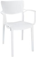 Pakoworld Καρέκλα Εξωτερικού Χώρου Πολυπροπυλενίου Frontline Λευκή 56x50x83cm 253-000019