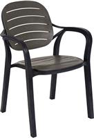 Pakoworld Καρέκλα Εξωτερικού Χώρου Πολυπροπυλενίου Gentle Γκρι 60x60x82cm 253-000046