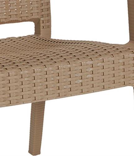 Pakoworld Halcyon Καρέκλα Εξωτερικού Χώρου Πολυπροπυλενίου Μπεζ 57.5x59.5x86cm 253-000012