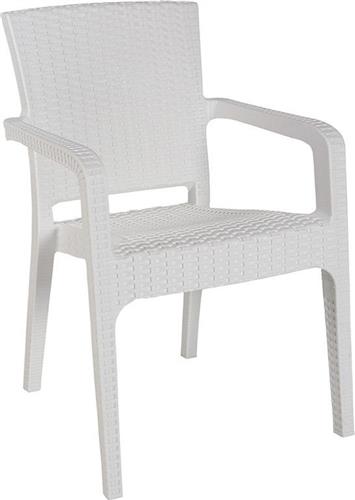 Pakoworld Καρέκλα Εξωτερικού Χώρου Πολυπροπυλενίου Halcyon Λευκή 57.5x59.5x76cm 253-000013