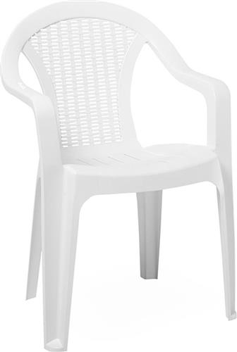 Pakoworld Καρέκλα Εξωτερικού Χώρου Πολυπροπυλενίου Headway Λευκή 56x42x78cm 253-000020