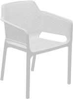 Pakoworld Καρέκλα Εξωτερικού Χώρου Πολυπροπυλενίου Integral Λευκή 59x59x80cm 253-000003