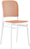Pakoworld Καρέκλα Εξωτερικού Χώρου Πολυπροπυλενίου Juniper Μπεζ-Λευκό 51x40.5x86.5cm 262-000001