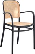 Pakoworld Καρέκλα Εξωτερικού Χώρου Πολυπροπυλενίου Juniper Μπεζ- Μαύρο 56x52.5x86.5cm 262-000004