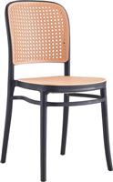 Pakoworld Καρέκλα Εξωτερικού Χώρου Πολυπροπυλενίου Juniper Μαύρο-Μπεζ 51x40.5x86.5cm 262-000002