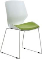 Pakoworld Καρέκλα Επισκέπτη Genuine Λευκή- Πράσινη 48x43x88cm 254-000011