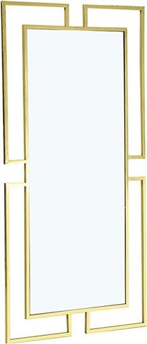 Pakoworld Καθρέπτης Τοίχου Ολόσωμος Focus με Χρυσό Μεταλλικό Πλαίσιο 180x90cm 138-000016