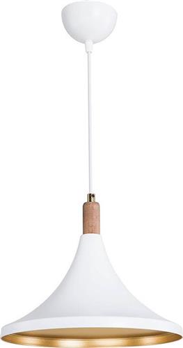 Pakoworld Keen Μοντέρνο Κρεμαστό Φωτιστικό Μονόφωτο με Ντουί E27 σε Λευκό Χρώμα 147-000139