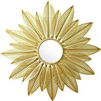 Pakoworld Leaf Καθρέπτης Τοίχου με Χρυσό Μεταλλικό Πλαίσιο Μήκους 94cm 233-000003