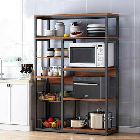 Pakoworld Leena Επιδαπέδια Μεταλλική Μαύρη-Καρυδί 80x30x142cm