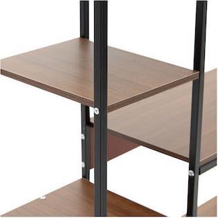 Pakoworld Leena Ραφιέρα Δαπέδου Dark Oak-Μαύρο 80x30x142cm 072-000060