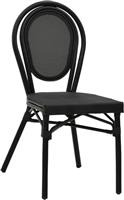 Pakoworld Nacia Καρέκλα Εξωτερικού Χώρου Αλουμινίου Μαύρη 45x59x85cm 289-000006