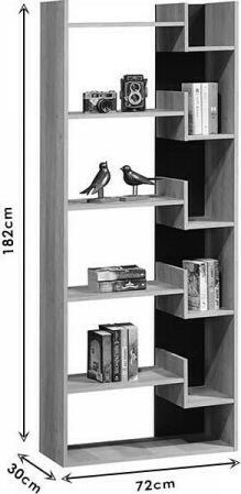 Pakoworld Naya Ραφιέρα Δαπέδου Φυσικό-Ανθρακί 72x30x182.5cm