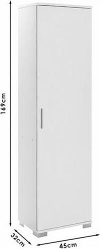 Pakoworld Chad1 Στήλη Μπάνιου Δαπέδου Λευκό Gloss 45x32x169cm 039-000154