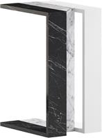 Pakoworld Ορθογώνιο Βοηθητικό Τραπεζάκι Muju Ξύλινο Μαύρο/Λευκό Μ40xΠ30xΥ57cm 119-001160