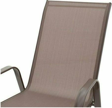 Pakoworld Πολυθρόνα Καρέκλα Εξωτερικού Χώρου Μεταλλική Καφέ 54x74x91cm 130-000011