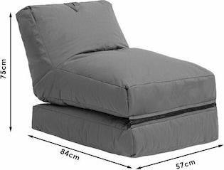 Pakoworld Dreamy Πουφ Πολυθρόνα Αδιάβροχη Γκρι 57x180x50cm 071-001256