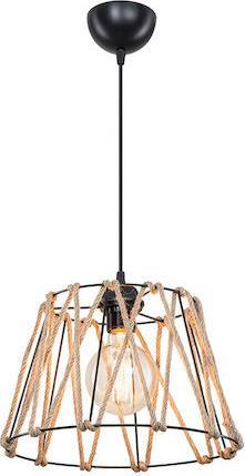 Pakoworld PWL-1160 Μοντέρνο Κρεμαστό Φωτιστικό Μονόφωτο με Σχοινί και Ντουί E27 Μπεζ