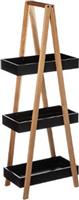 Pakoworld Ραφιέρα επιδαπέδια 3όροφη Nancy ξύλινη χρώμα φυσικό-μαύρο 30x18,5x82εκ