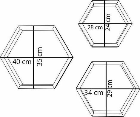 Pakoworld Ραφιέρα τοίχου Valis τριών τεμαχίων χρώμα καρυδί 40x9x35cm