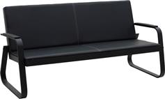 Pakoworld Rogelio Κάθισμα Αναμονής 3 Θέσεων με Μπράτσα σε Μαύρο Χρώμα 174x72x85cm 132-000031