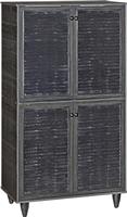 Pakoworld Ronan Ξύλινη Παπουτσοθήκη με 6 Ράφια Μαύρη 70.5x35x122cm 249-000018