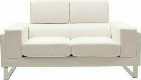 Pakoworld Shea Διθέσιος Καναπές Δερματίνη Ivory 158x80x87cm 074-000011
