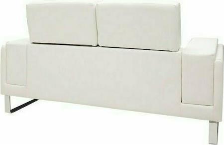 Pakoworld Shea Διθέσιος Καναπές Δερματίνη Ivory 158x80x87cm 074-000011