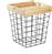 Pakoworld Smale Τετράγωνο Βοηθητικό Τραπεζάκι από Μασίφ Ξύλο Μαύρο-Φυσικό Μ40xΠ40xΥ47cm 115-003187
